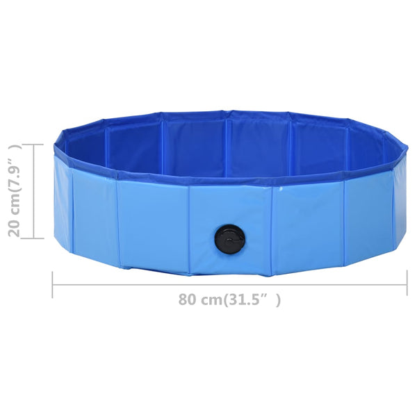Sininen kokoontaitettava koiran uima-allas Atili 80x20cm (pvc)