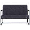 2-paikkainen sohva käsinojilla tummanharmaa teräs ja kangas