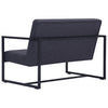 2-paikkainen sohva käsinojilla tummanharmaa teräs ja kangas