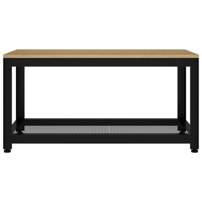 Sohvapöytä vaaleanruskea ja musta 90x45x45 cm MDF ja rauta