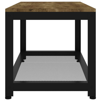 Sohvapöytä tummanruskea ja musta 90x45x45 cm MDF ja rauta