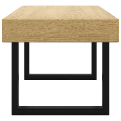 Sohvapöytä vaaleanruskea ja musta 90x45x40 cm MDF ja rauta