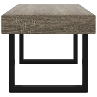 Sohvapöytä harmaa ja musta 90x45x40 cm MDF ja rauta