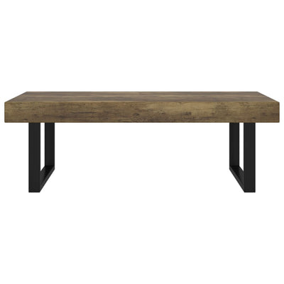 Sohvapöytä tummanruskea ja musta 120x60x40 cm MDF ja rauta