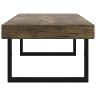 Sohvapöytä tummanruskea ja musta 120x60x40 cm MDF ja rauta