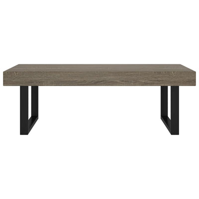 Sohvapöytä harmaa ja musta 120x60x40 cm MDF ja rauta