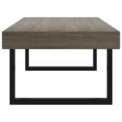 Sohvapöytä harmaa ja musta 120x60x40 cm MDF ja rauta