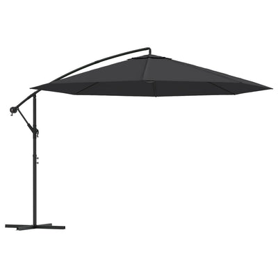 Aurinkovarjo cantilever alumiinitolppa 350 cm musta
