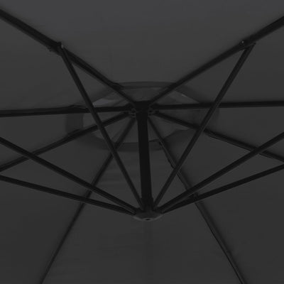 Aurinkovarjo cantilever alumiinitolppa 350 cm musta