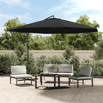 Aurinkovarjo cantilever alumiinitolppa 350 cm musta
