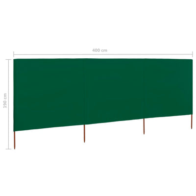 Tuulensuojakangas 3 paneelilla 400x160 cm vihreä