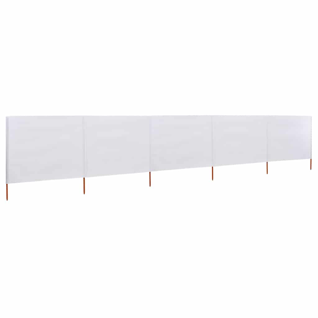 Tuulensuojakangas 5 paneelilla 600x80 cm hiekan valkoinen