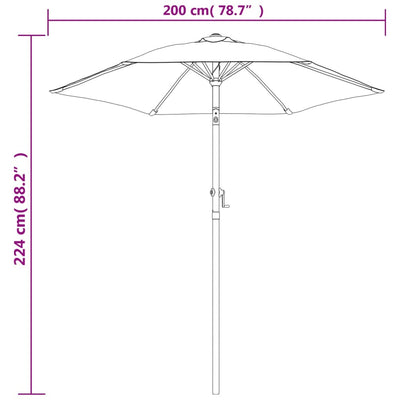 Aurinkovarjo terrakotta 200x224 cm alumiini