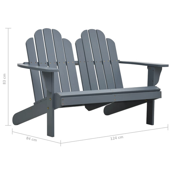 Tupla Adirondack-tuoli puu harmaa