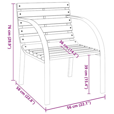 Harmaa puutarhatuolit Iluta (2 kpl puu)