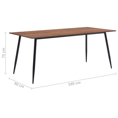 Ruokapöytä ruskea 180x90x75 cm MDF