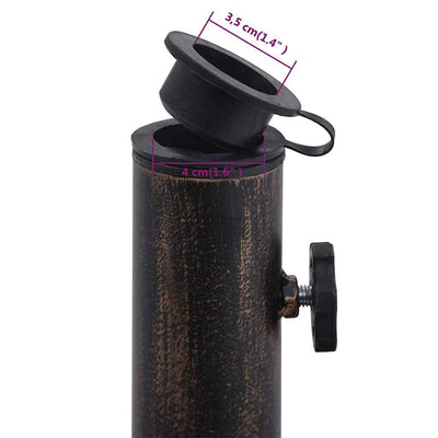 Musta ja pronssi päivänvarjon alusta Azuar 40cm (9 kg valurauta)