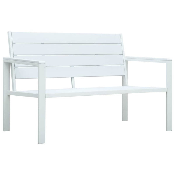 Puutarhapenkki 120 cm HDPE valkoinen puun näköinen