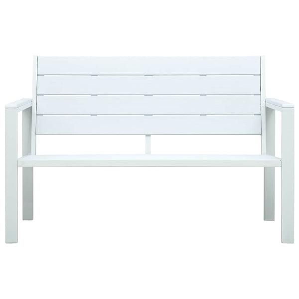 Puutarhapenkki 120 cm HDPE valkoinen puun näköinen