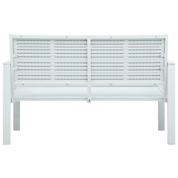 Puutarhapenkki 120 cm HDPE valkoinen puun näköinen