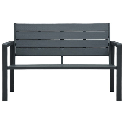 Puutarhapenkki 120 cm HDPE harmaa puun näköinen