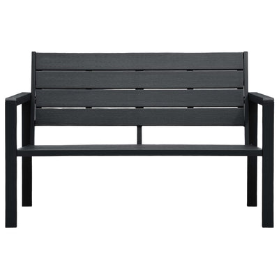 Puutarhapenkki 120 cm HDPE musta puun näköinen