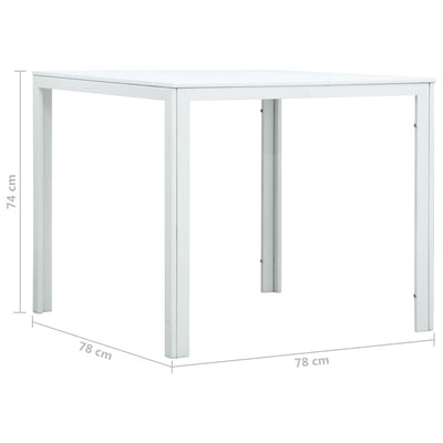 Sohvapöytä valkoinen 78x78x74 cm HDPE puutyyli