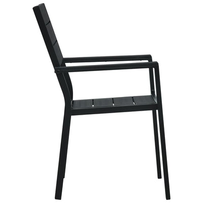 Puutarhatuolit 4 kpl musta HDPE puun näköinen