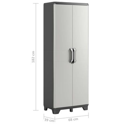 Keter Varastokaappi hyllyillä Gear musta ja harmaa 182 cm