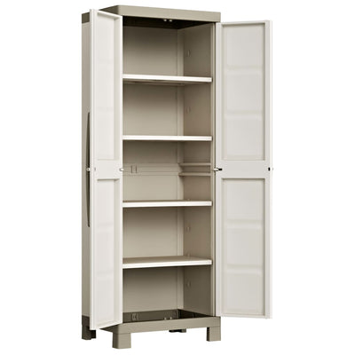 Keter Varastokaappi hyllyillä Excellence beige ja taupe 182 cm