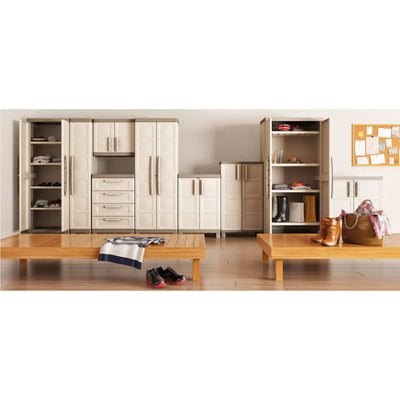 Keter Varastokaappi hyllyillä Excellence beige ja taupe 182 cm