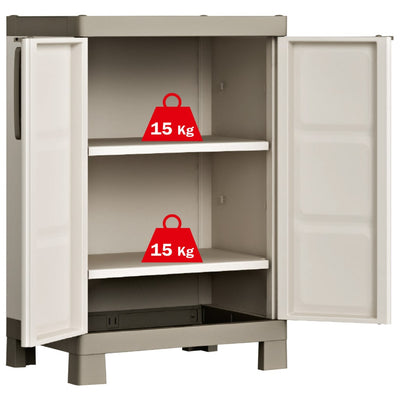 Keter Matala varastokaappi hyllyillä Excellence beige ja taupe 97 cm