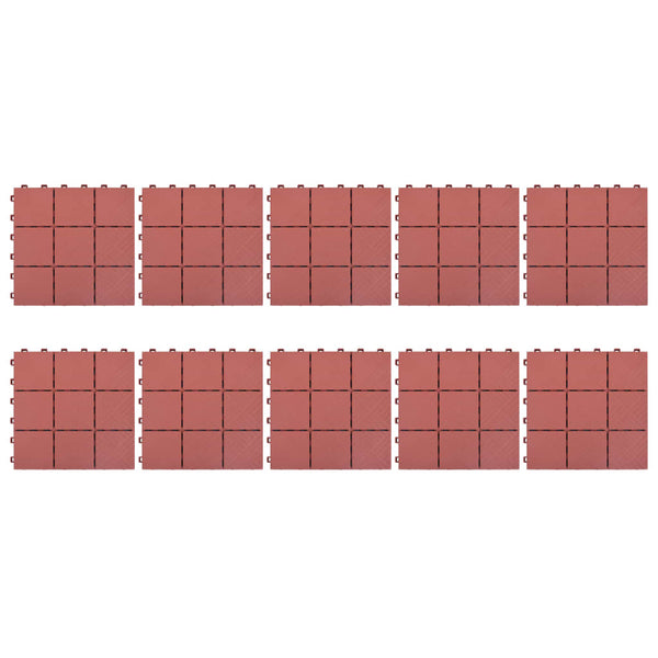 Punainen terassilaatat Consilian 30,5x30,5cm (10 kpl muovi)