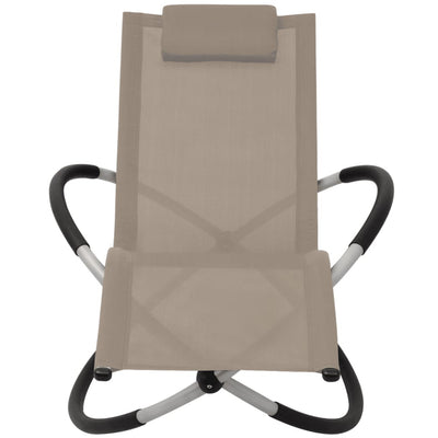 Ruskeanharmaa geometrinen aurinkotuoli Edinda (teräs)