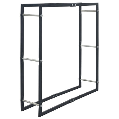 Polttopuuteline musta 100x25x100 cm teräs