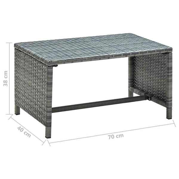 Sohvapöytä antrasiitti 70x40x38 cm polyrottinki