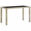 Puutarhapöytä beige 123x60x74 cm polyrottinki