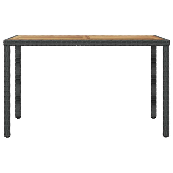 Puutarhapöytä musta ja ruskea 123x60x74 cm täysi akaasia