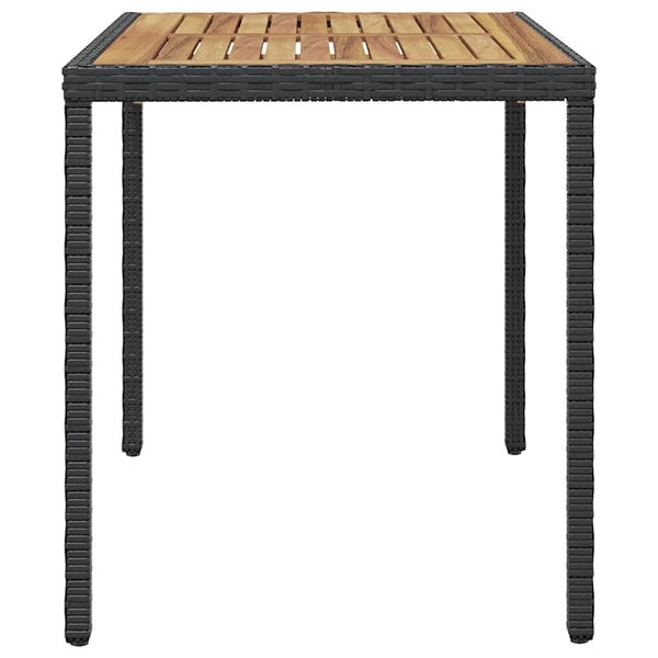 Puutarhapöytä musta ja ruskea 123x60x74 cm täysi akaasia