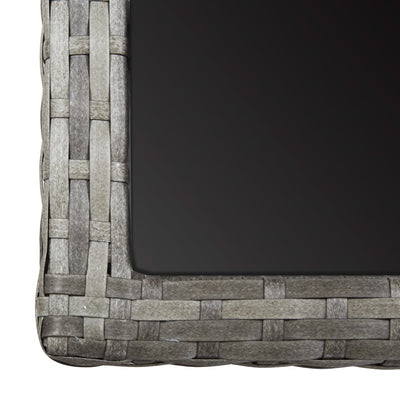 Antrasiitti puutarhapöytä Mironela 110x53x72cm (lasi ja polyrottinki)