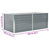 Harmaa korotettu puutarhalaatikko Hareclia 160x80x45cm (galvanoitu teräs)