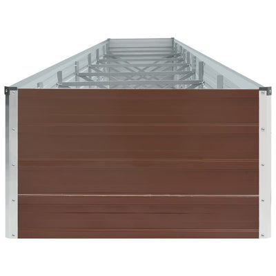 Korotettu kukkalaatikko galv. teräs 600x80x45 cm ruskea