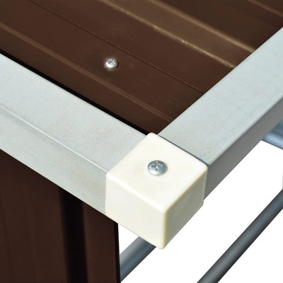 Ruskea puuvaja galvanoitu teräs Bietu 163x83x154cm