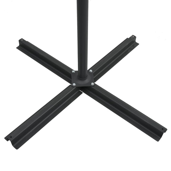 Vihreä aurinkovarjo cantilever ledit ja terästolppa Carleto 250x250cm