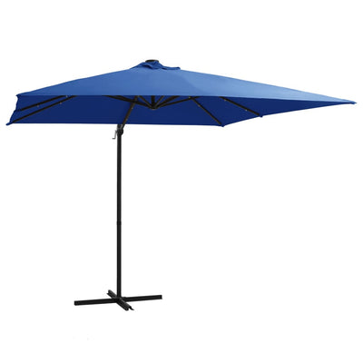 Aurinkovarjo cantilever LED/terästolppa 250x250 cm sininen