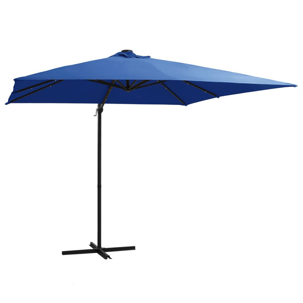 Sininen aurinkovarjo cantilever led/terästolppa Carleto 250x250cm