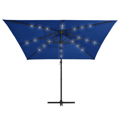 Aurinkovarjo cantilever LED/terästolppa 250x250 cm sininen