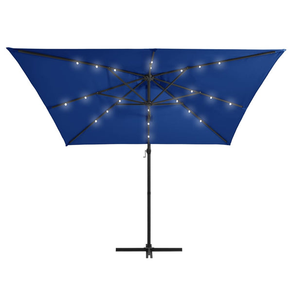 Sininen aurinkovarjo cantilever led/terästolppa Carleto 250x250cm