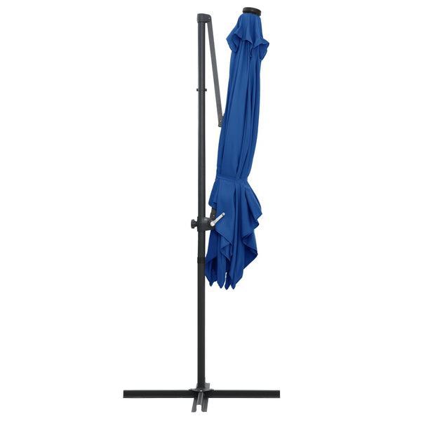 Sininen aurinkovarjo cantilever led/terästolppa Carleto 250x250cm