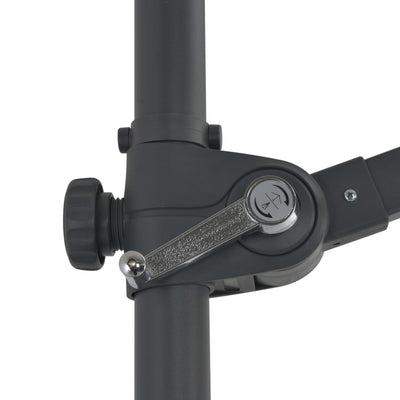 Musta riippuva aurinkovarjo teräspylväällä Micuta 300cm